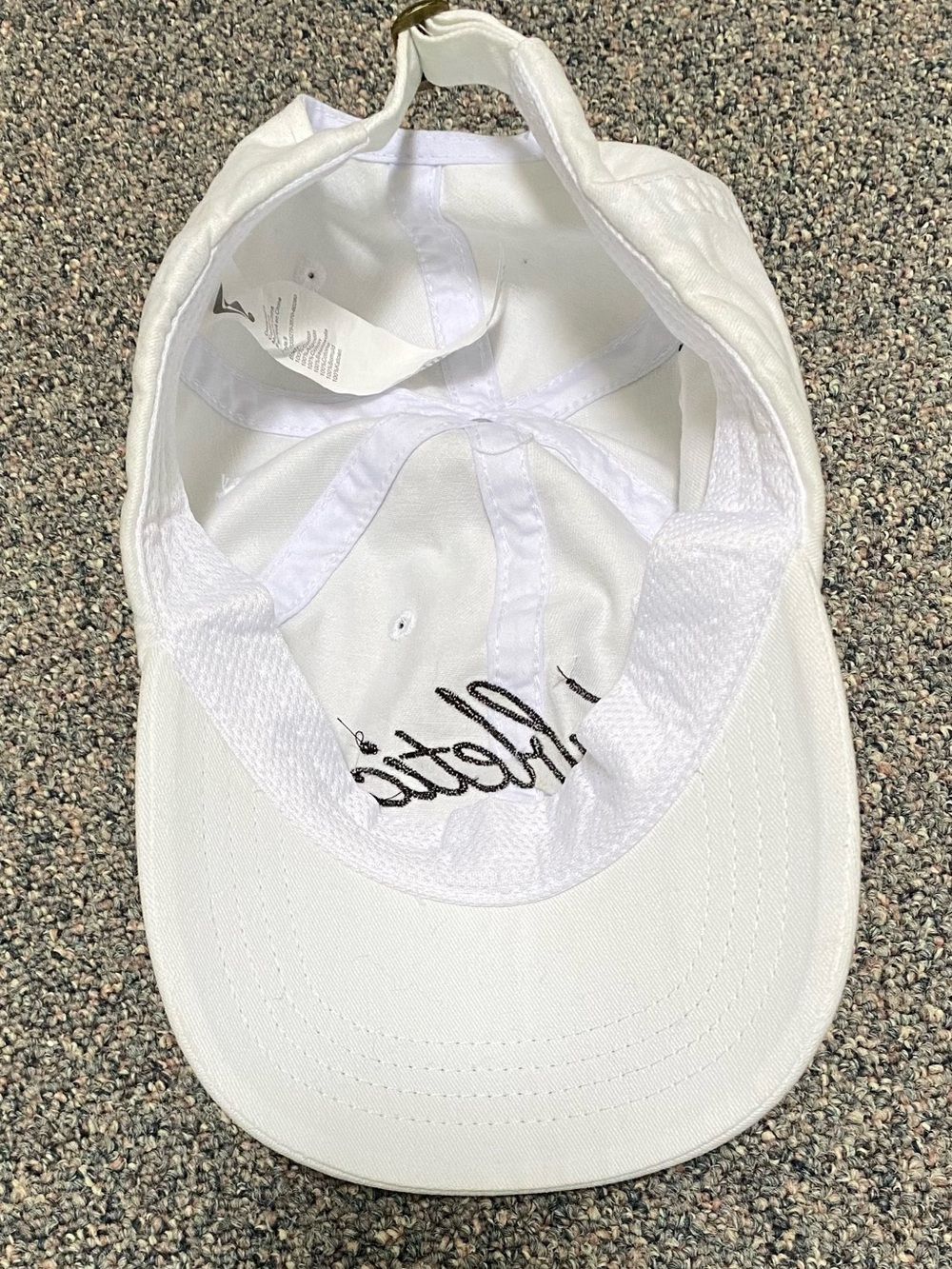 Fabletics The Dad Hat White Cap with Black Script Logo and Adjustable Strap OS - Picture 3 of 4
